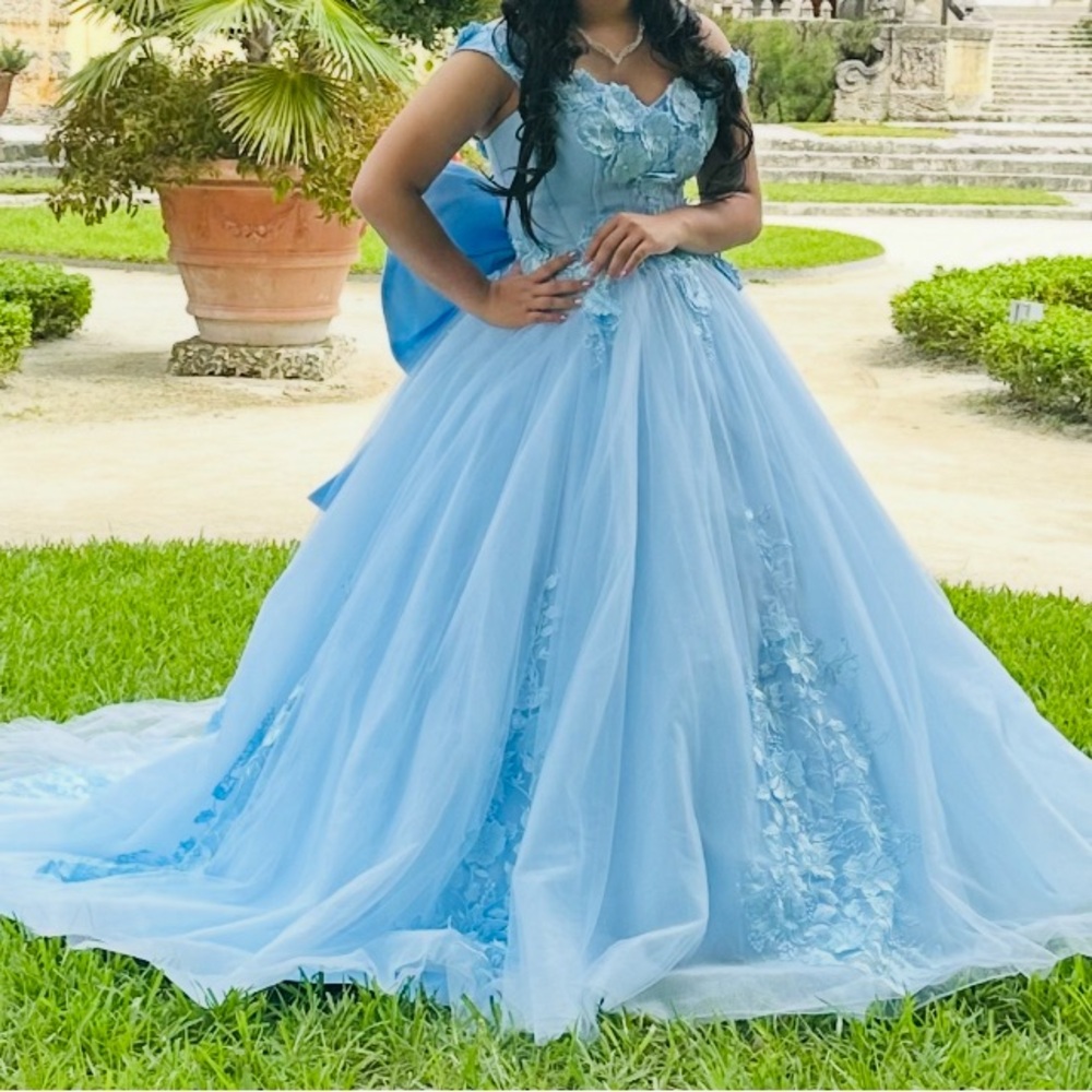 Elegant Light Blue Ball Gown